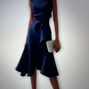 Chic Midnight Blue Asymmetrical Dress